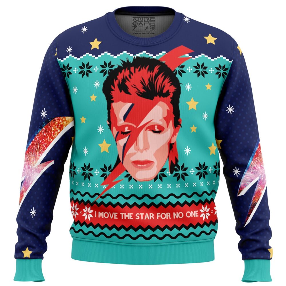 David Bowie Ugly Christmas Sweater - Holiday Jumper Sweatshirt - Narides