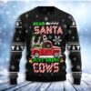 Deer Santa Just Bring Cows Womens Christmas Ugly Sweater - Narides