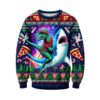 Dinosaur Riding Shark Christmas Limited Ugly Sweater - Narides