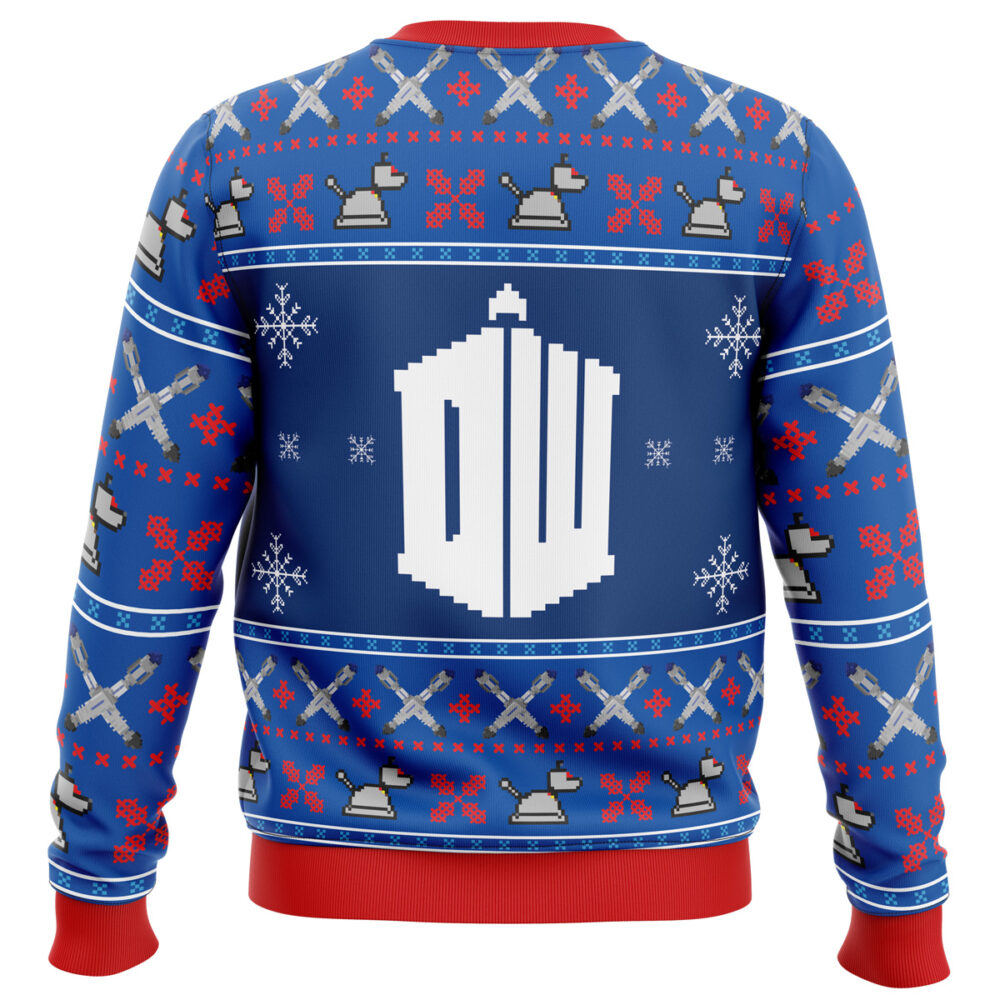 Doctor Who Tardis Ugly Christmas Sweater - Holiday Jumper Sweatshirt - Narides