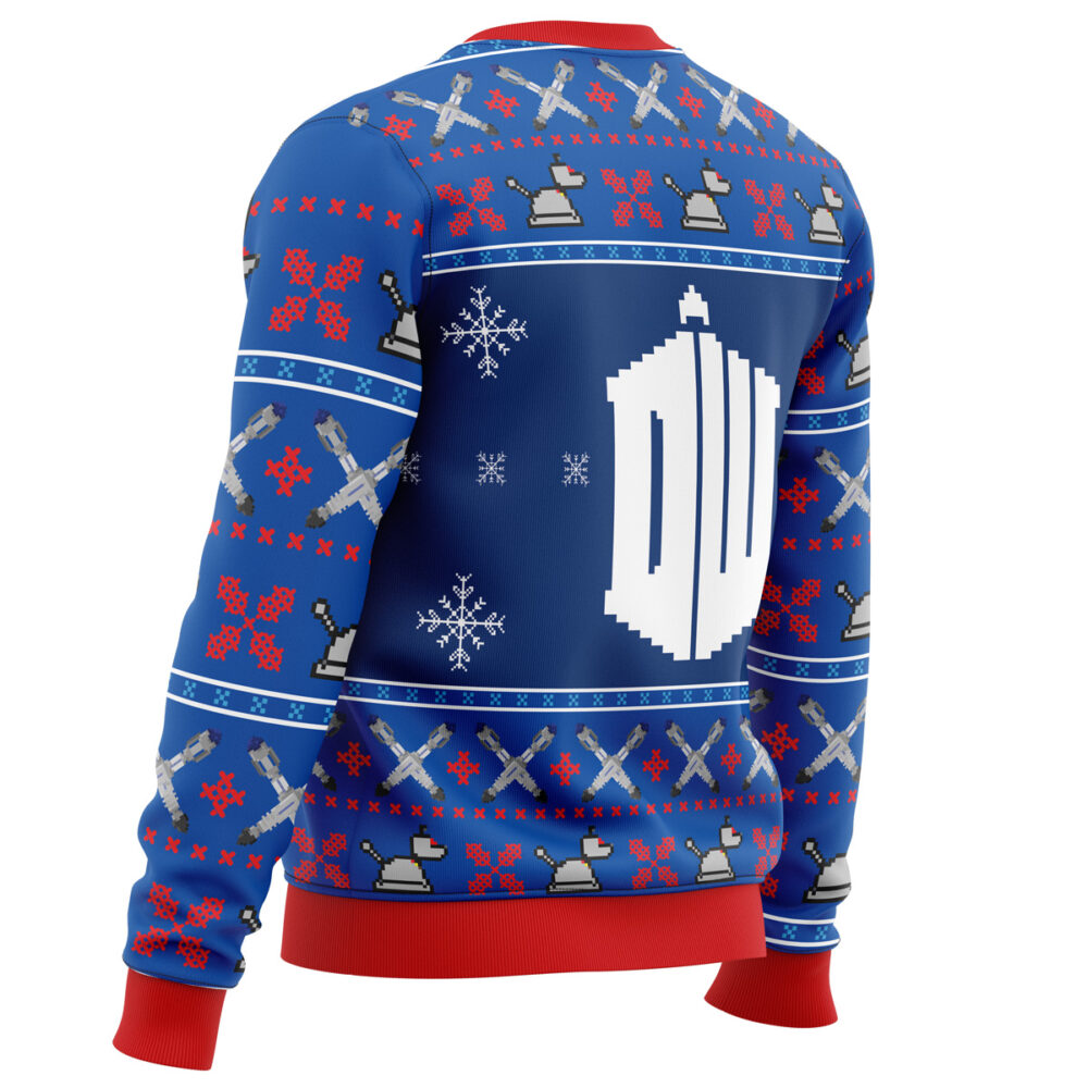 Doctor Who Tardis Ugly Christmas Sweater - Holiday Jumper Sweatshirt - Narides