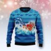 Dolphin Riding The Waves With Santa Christmas Us1540 Awesome Ugly Sweater - Narides