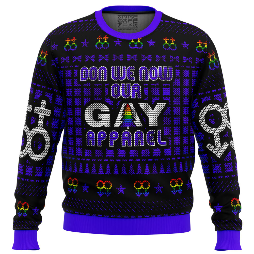 Don We Now Our Gay Apparel LGBT Ugly Christmas Sweater - Holiday Jumper Sweatshirt - Narides