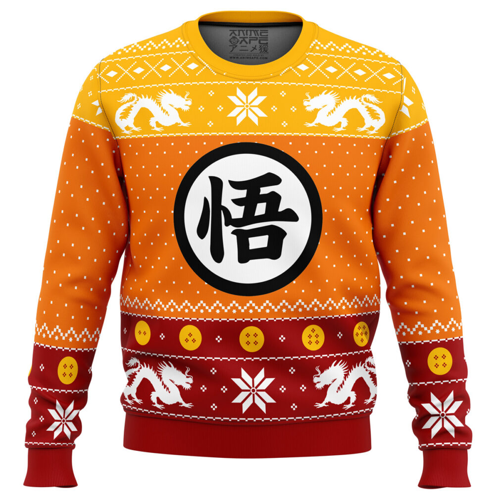 Dragon Ball Z Goku Christmas Ugly Christmas Sweater - Holiday Jumper Sweatshirt - Narides