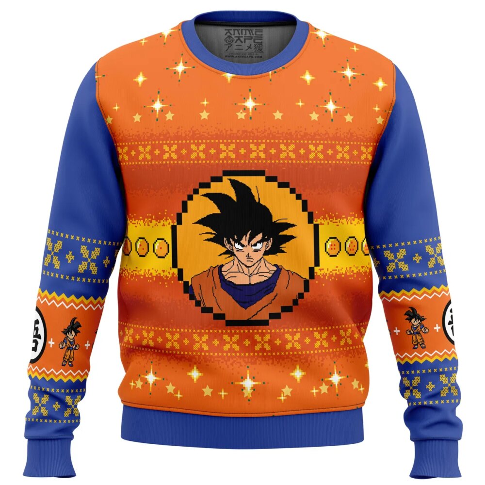 Dragon Ball Z Goku Christmas Ugly Christmas Sweater - Holiday Jumper Sweatshirt - Narides