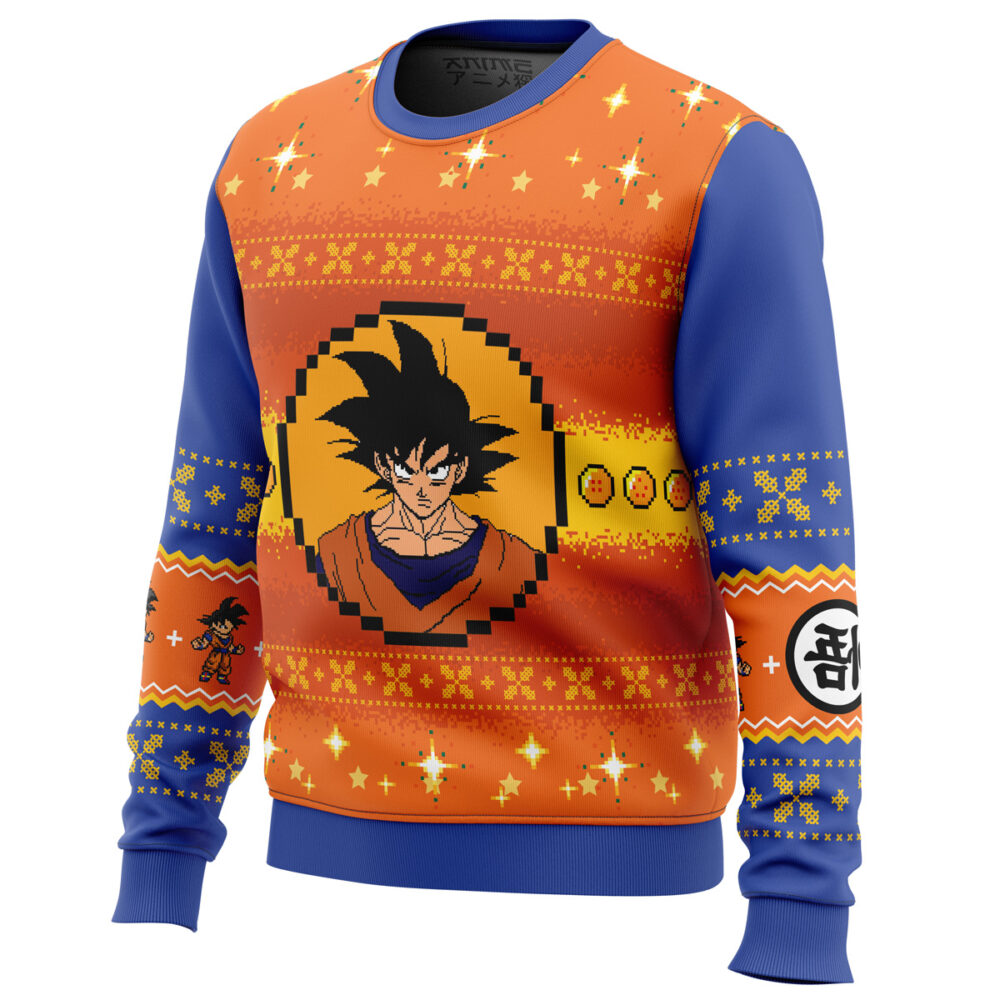 Dragon Ball Z Goku Christmas Ugly Christmas Sweater - Holiday Jumper Sweatshirt - Narides