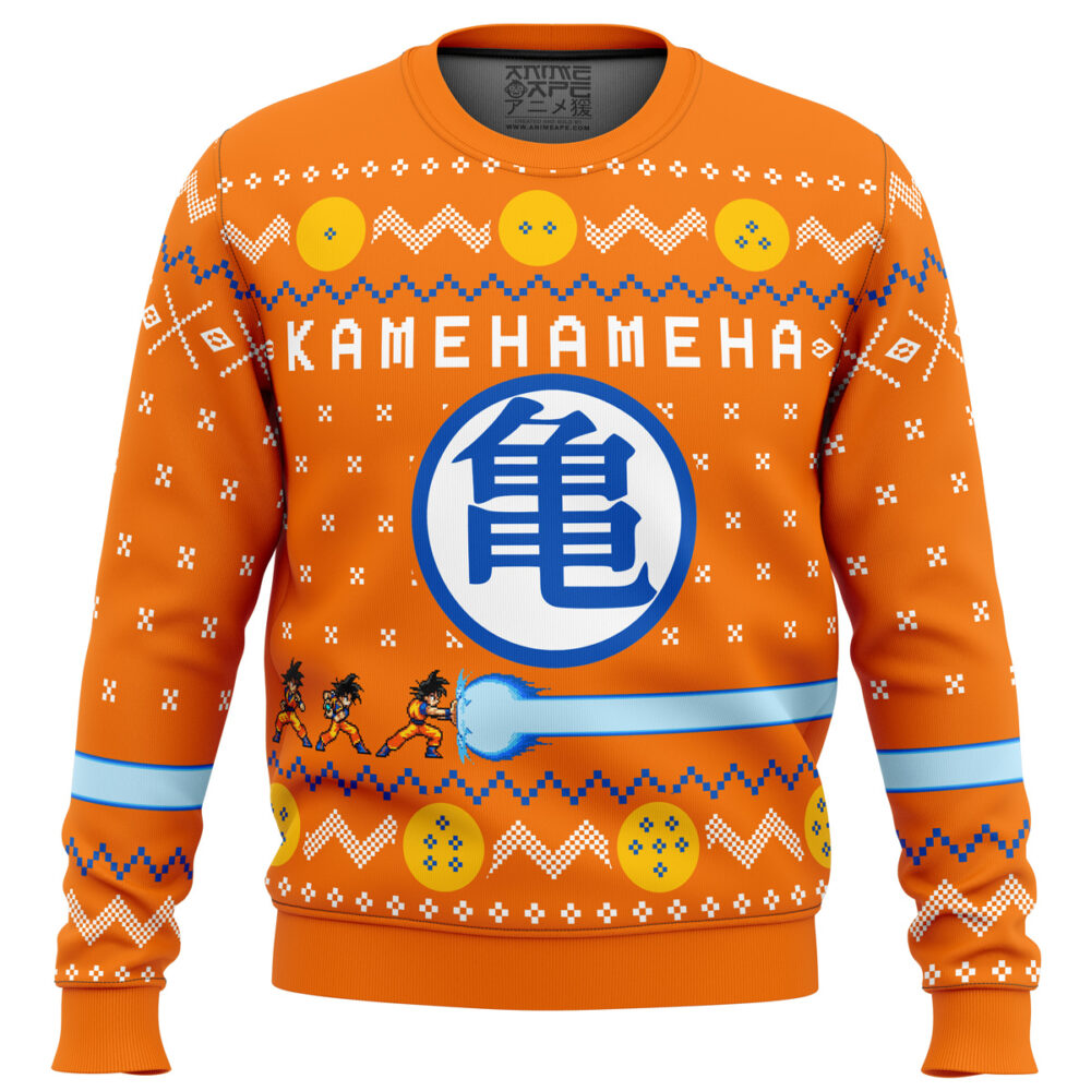 Dragon Ball Z Kamehameha Ugly Christmas Sweater - Holiday Jumper Sweatshirt - Narides