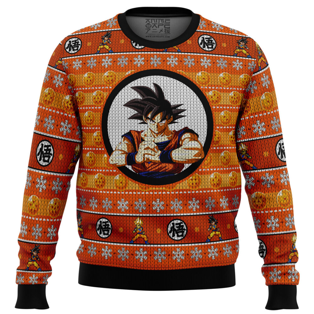 Dragon Ball Z Son Goku Ugly Christmas Sweater - Holiday Jumper Sweatshirt - Narides