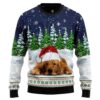 Dreaming Golden Retriever Under Snow Tg51015 Christmas Awesome Ugly Sweater - Narides