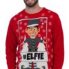 Elfie Hashtag Elf With Snowflakes Christmas Awesome Ugly Sweater - Narides