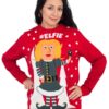 Elfie Hashtag Womens Elf With Snowflakes Christmas Christmas Awesome Ugly Sweater - Narides