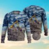 Excavator Cloudy Cool Christmas Ugly Sweater - Narides