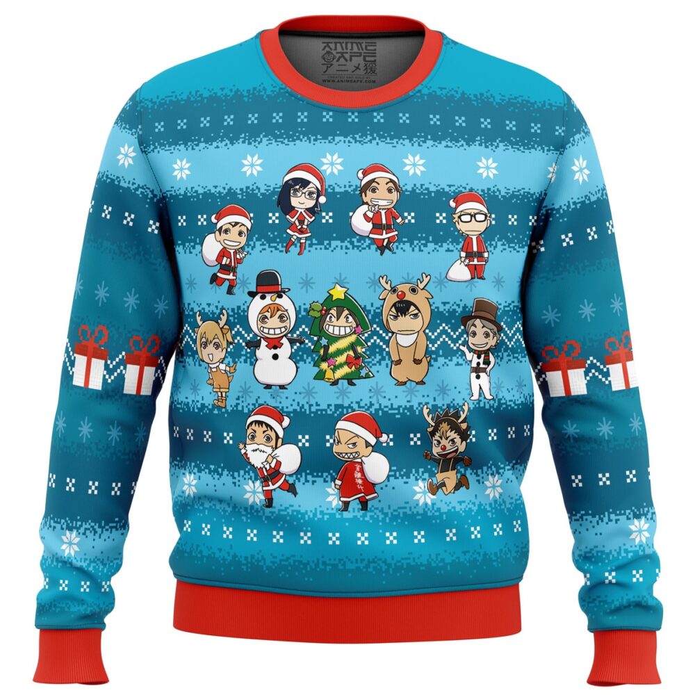 Festive Haikyuu Ugly Christmas Sweater - Holiday Jumper Sweatshirt - Narides