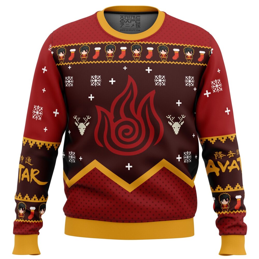 Firebenders Fire Nation Avatar Ugly Christmas Sweater - Holiday Jumper Sweatshirt - Narides