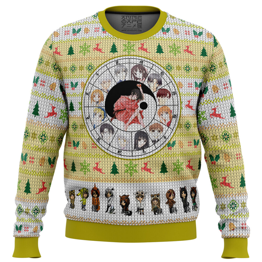 Fruits Basket Chinese Zodiac Ugly Christmas Sweater - Holiday Jumper Sweatshirt - Narides