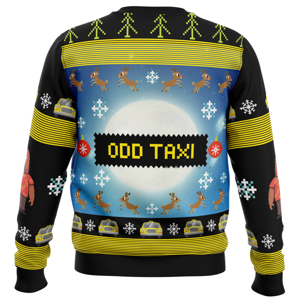 Full Moon Odd Taxi Ugly Christmas Sweater - Holiday Jumper Sweatshirt - Narides