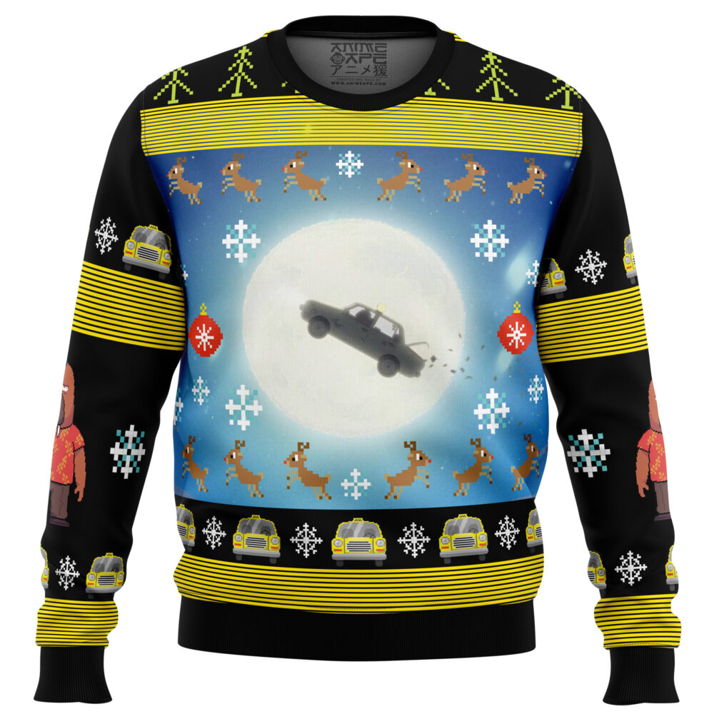 Full Moon Odd Taxi Ugly Christmas Sweater - Holiday Jumper Sweatshirt - Narides