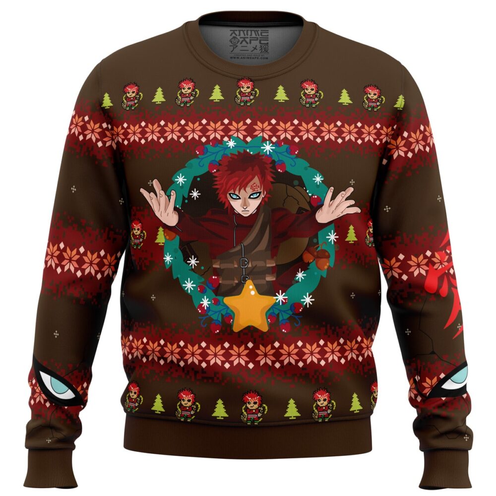 Gaara Shippuden Ugly Christmas Sweater - Holiday Jumper Sweatshirt - Narides