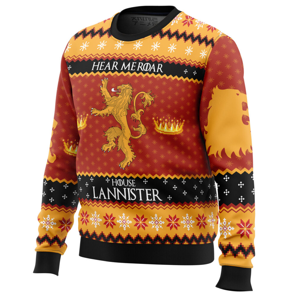 Game of Thrones House Lannister Ugly Christmas Sweater - Holiday Jumper Sweatshirt - Narides