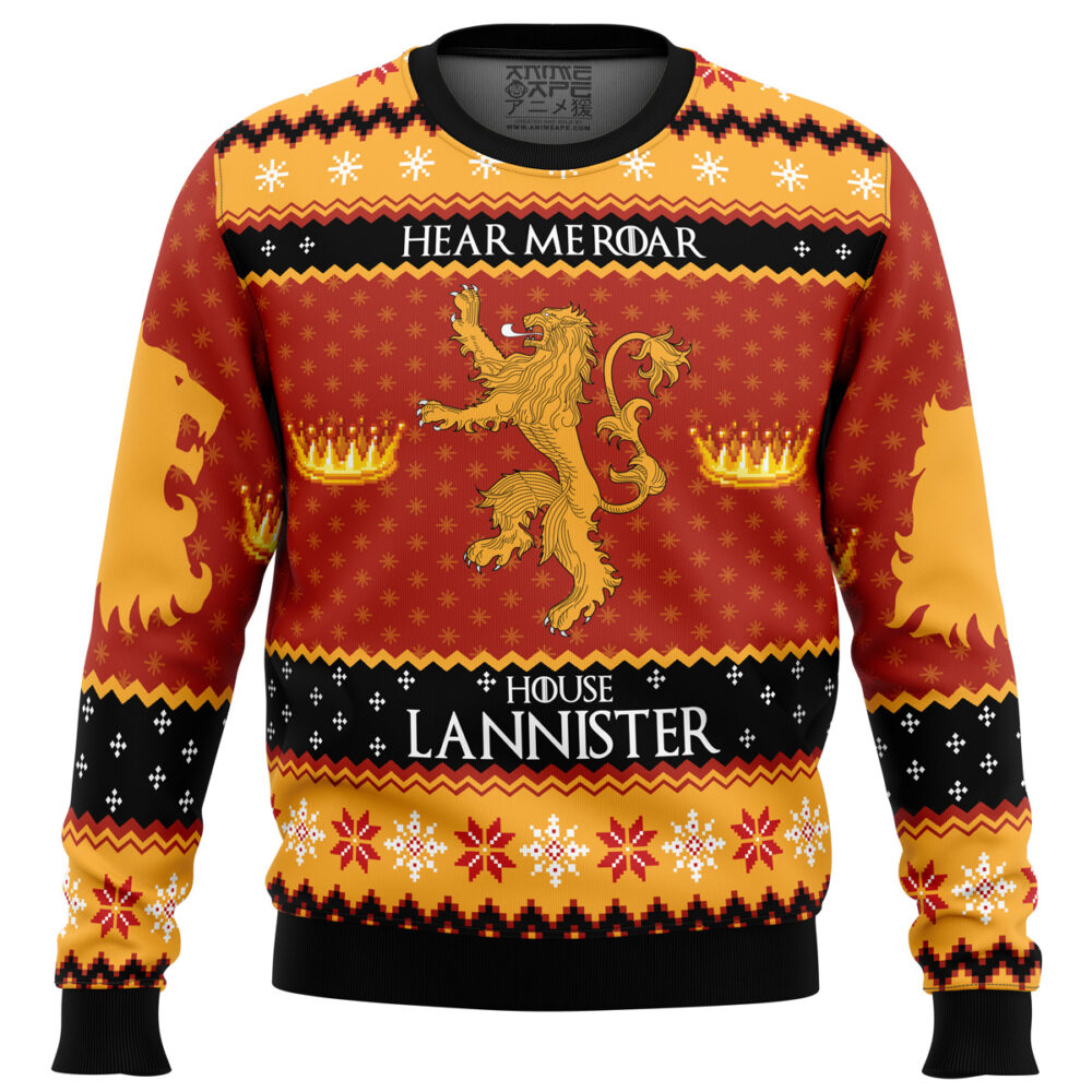 Game of Thrones House Lannister Ugly Christmas Sweater - Holiday Jumper Sweatshirt - Narides