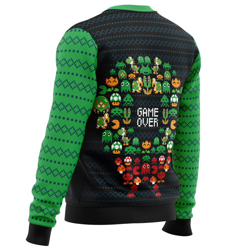 Game Over Nintendo Ugly Christmas Sweater - Holiday Jumper Sweatshirt - Narides