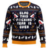 Glad This Year is Over Pop Culture Ugly Christmas Sweater - Funny Holiday Jumper Sweatshirt - Narides