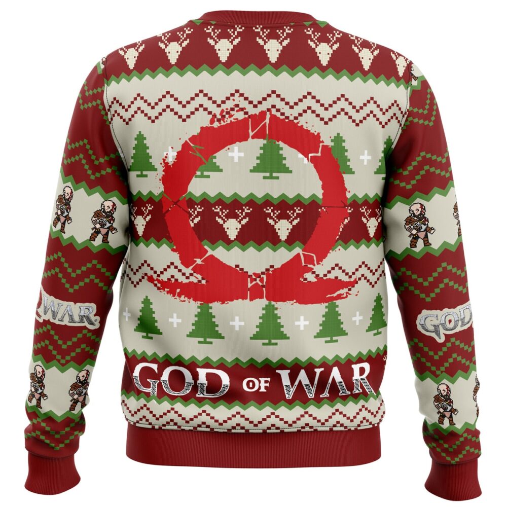 God of Christmas God of War Ugly Christmas Sweater - Holiday Jumper Sweatshirt - Narides