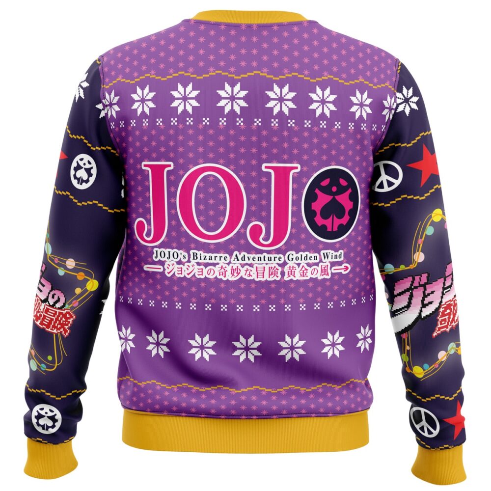 Golden Christmas Jojo's Bizarre Adventure Ugly Christmas Sweater - Holiday Jumper Sweatshirt - Narides