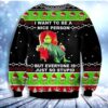 Grinch Want To Be Nice Person Womens Christmas Awesome Ugly Sweater - Narides