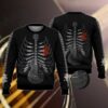 Guitar Ribcage Heart Musician Christmas Ugly Sweater - Narides