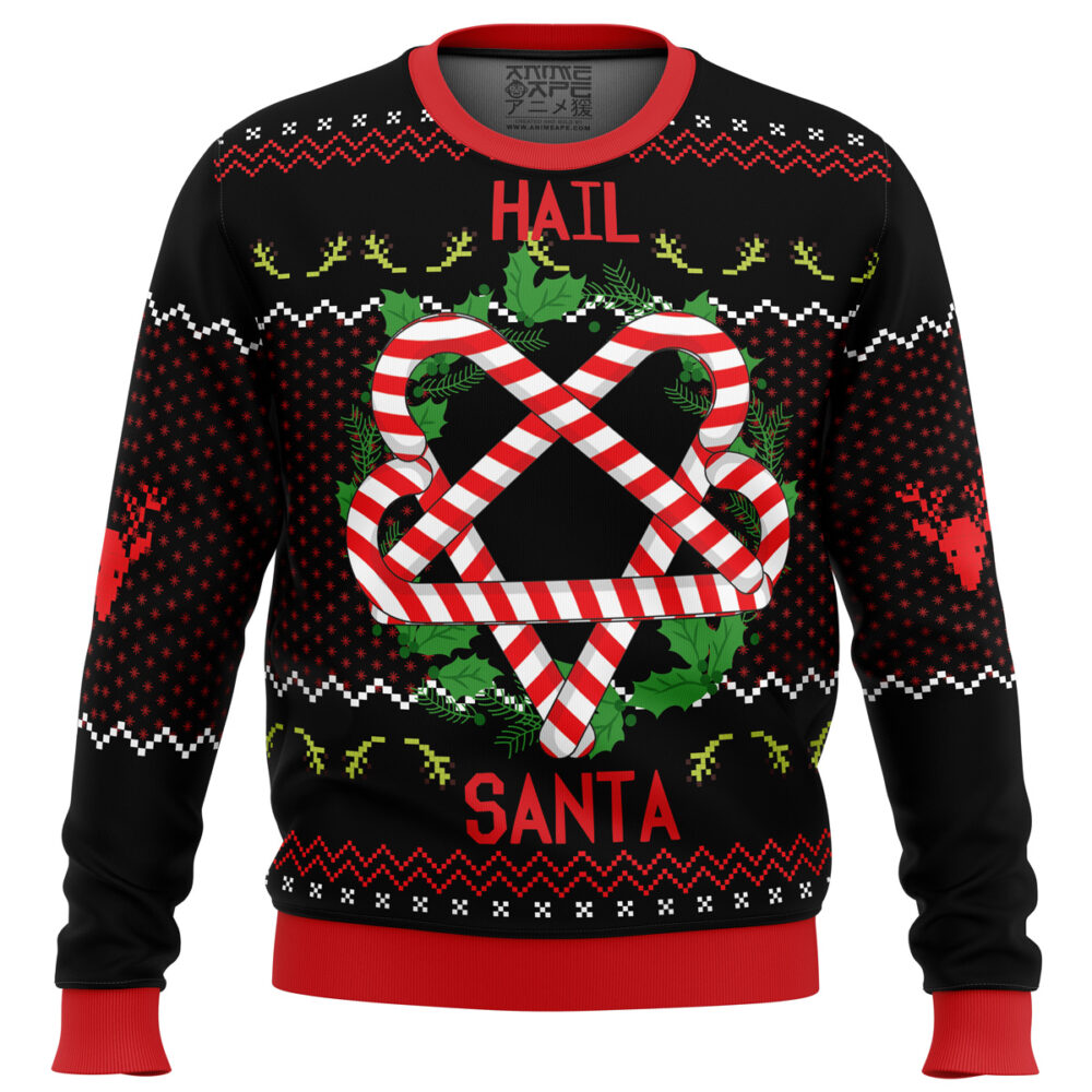 Hail Santa Ugly Christmas Sweater - Holiday Jumper Sweatshirt - Narides