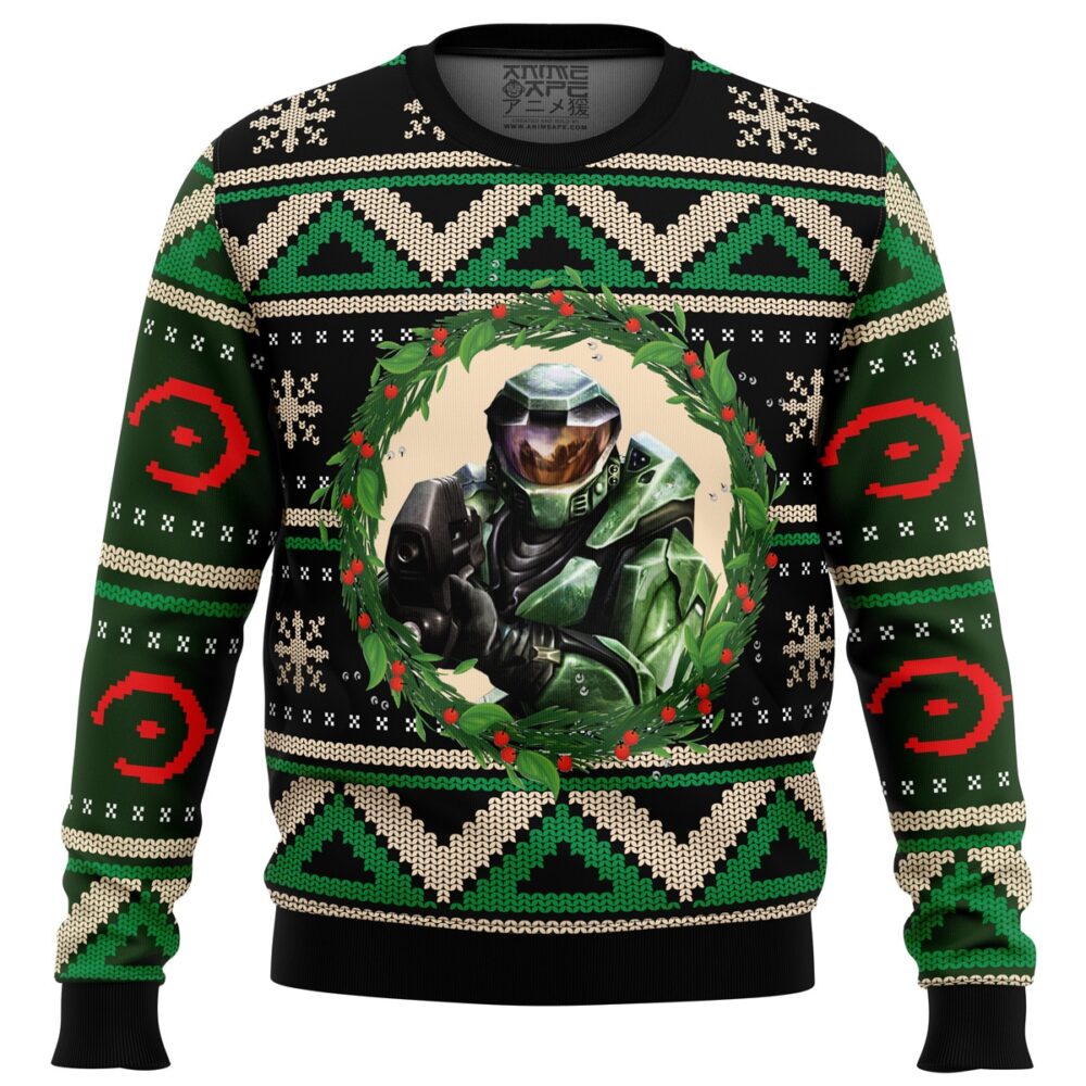 Halo Ugly Christmas Sweater - Holiday Jumper Sweatshirt - Narides