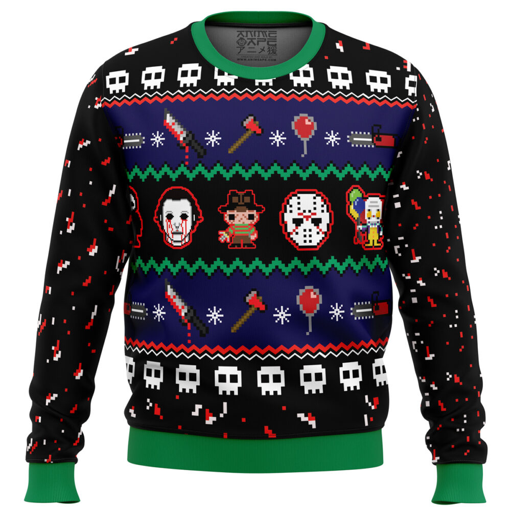 Happy Horrordays Ugly Christmas Sweater - Holiday Jumper Sweatshirt - Narides