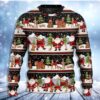 Happy Night With Santa Reindeer And Bear Christmas Awesome Ugly Sweater - Narides