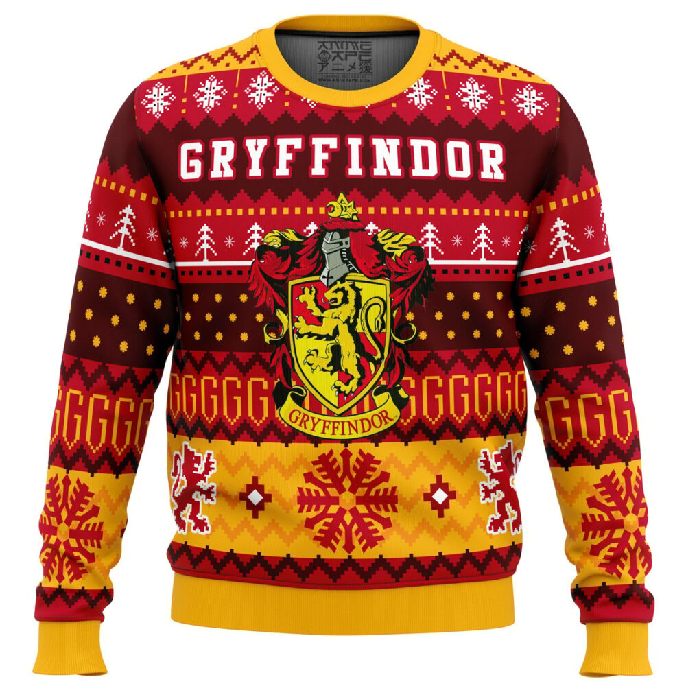 Harry Potter Gryffindor House Ugly Christmas Sweater - Holiday Jumper Sweatshirt - Narides