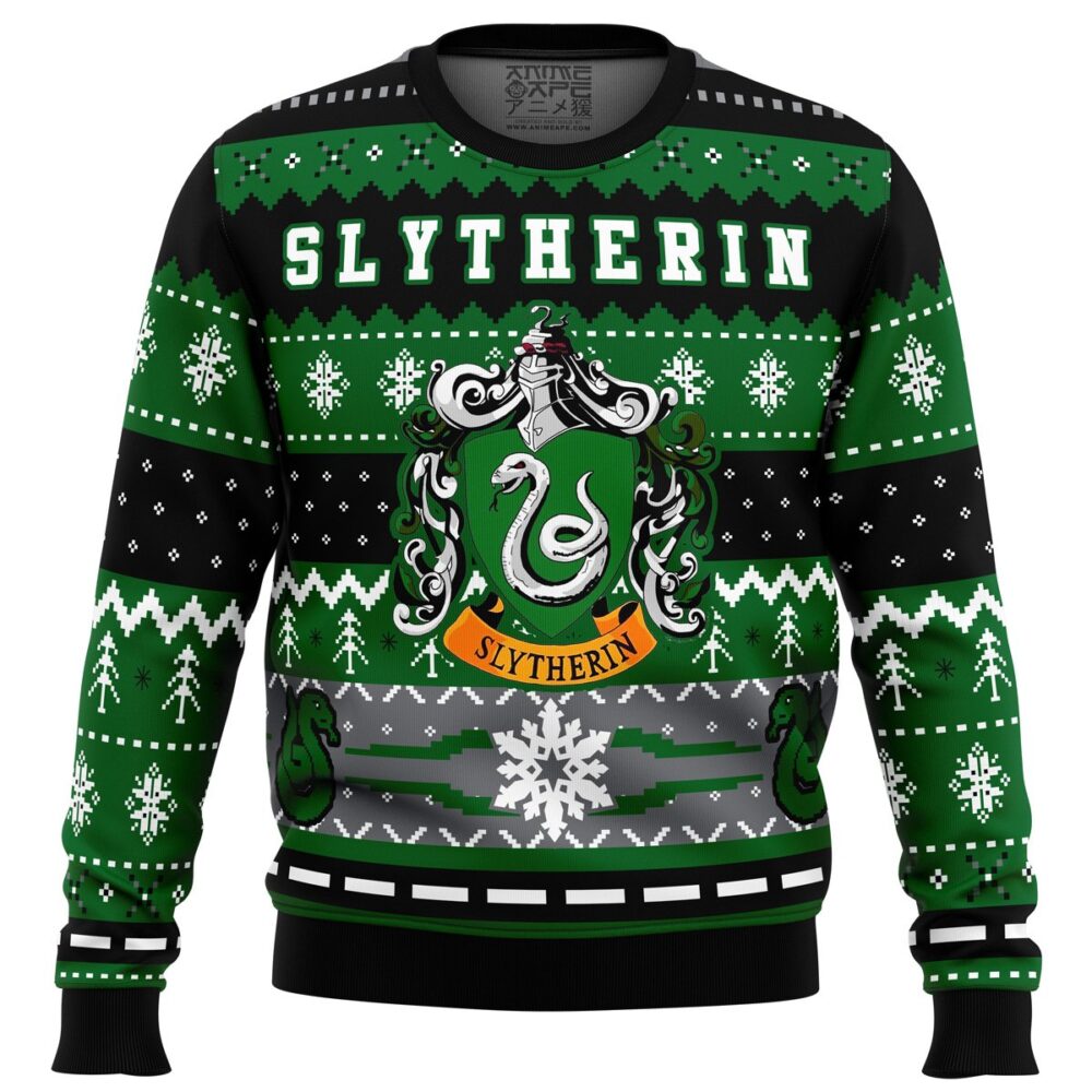 Harry Potter Slytherin House Ugly Christmas Sweater - Holiday Jumper Sweatshirt - Narides