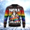 Have A Super Gay Holiday Lgbt Pride Santa Rainbow Christmas Ugly Sweater - Narides