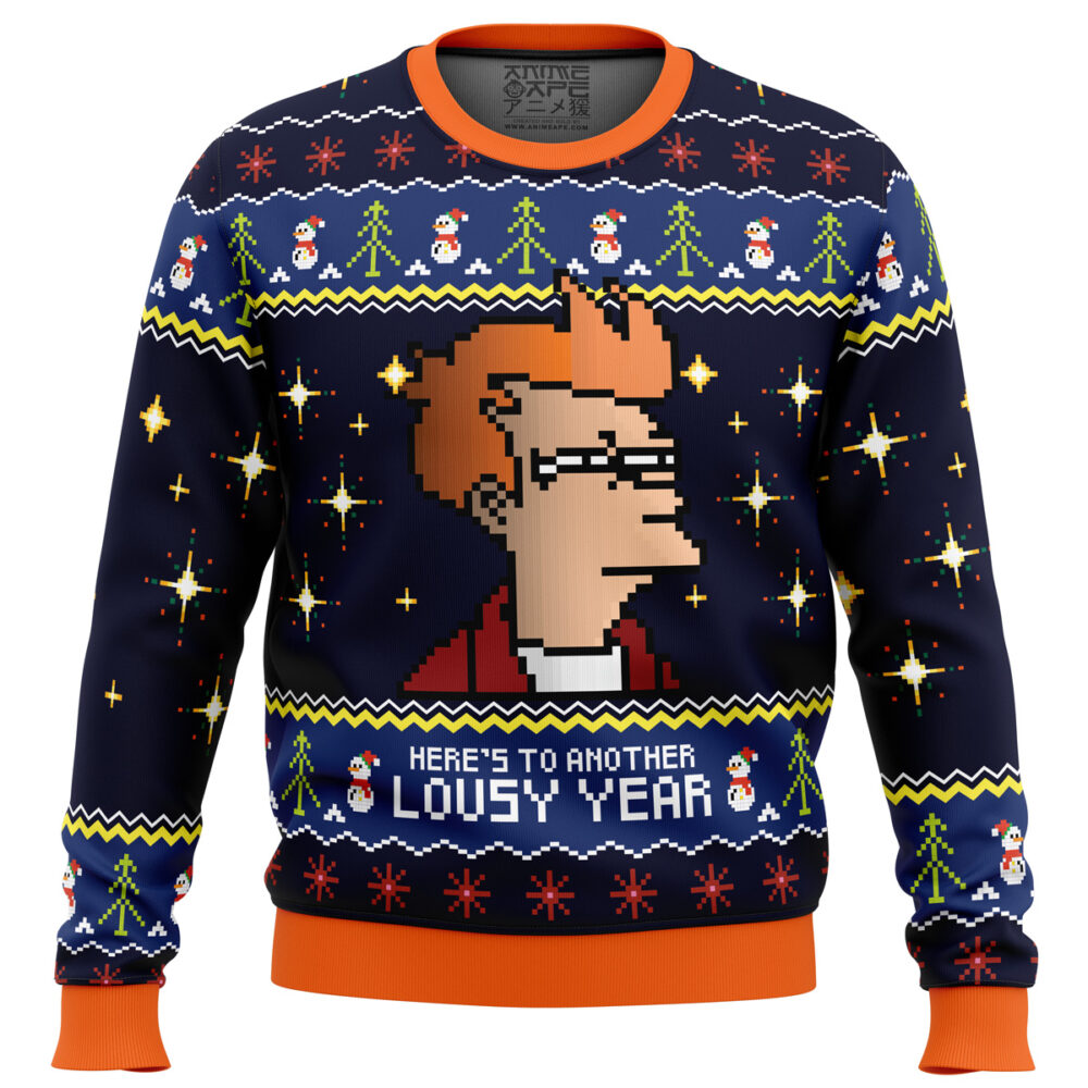 Here's to another LOUSY YEAR Ugly Christmas Sweater - Holiday Jumper Sweatshirt - Narides