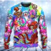 Hippie Funny Octopus Colorful Happy Tie Dye Art Style Christmas Awesome Ugly Sweater - Narides