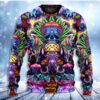 Hippie Mushroom And Skull Art Christmas Awesome Ugly Sweater - Narides