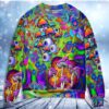 Hippie Mushroom Stay Trippy Little Hippie Colorful Christmas Limited Ugly Sweater - Narides