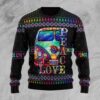 Hippie Peace Love Christmas Us1453 Ugly Sweater - Narides