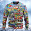 Hippie Van Colorful Art Peace Christmas Ugly Sweater - Narides