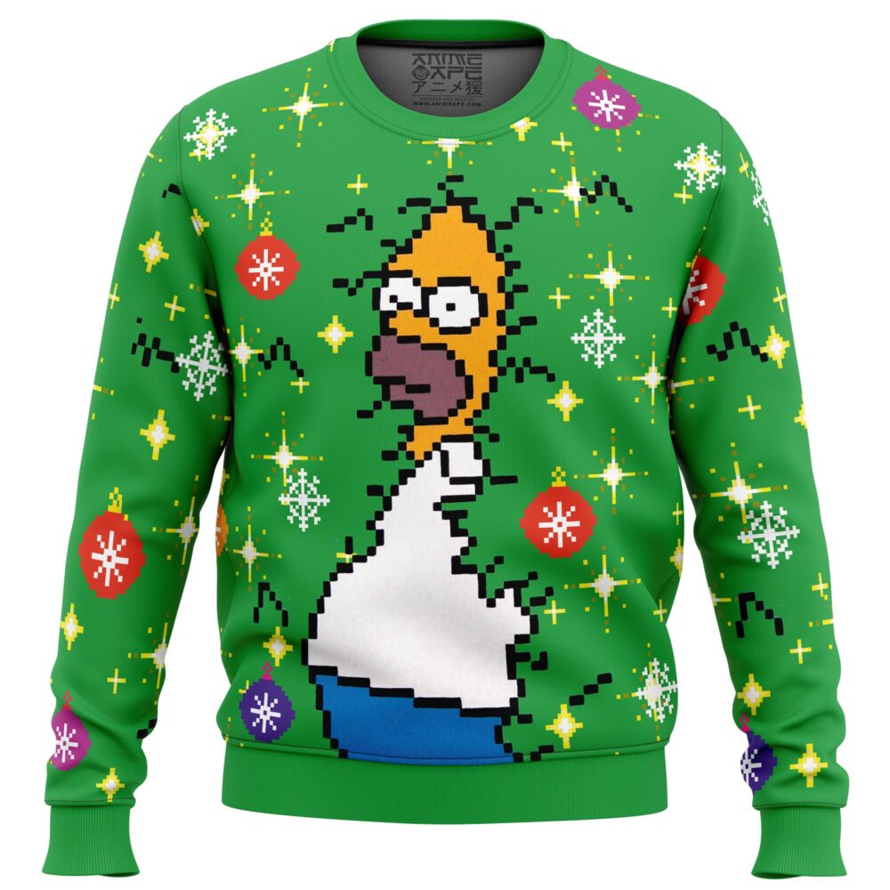 Homer Bush Meme The Simpsons Ugly Christmas Sweater - Funny Holiday Jumper Sweatshirt - Narides