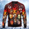 Horror Movie Characters Bloodcary Christmas Awesome Ugly Sweater - Narides