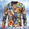 Horse Face Colorful Cool Art Style Christmas Limited Ugly Sweater - Narides