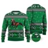 Horse Pattern Falling Snowflakes Christmas Knitted Print Sweatshirt Best For Christmas Noel Ugly Sweater - Narides