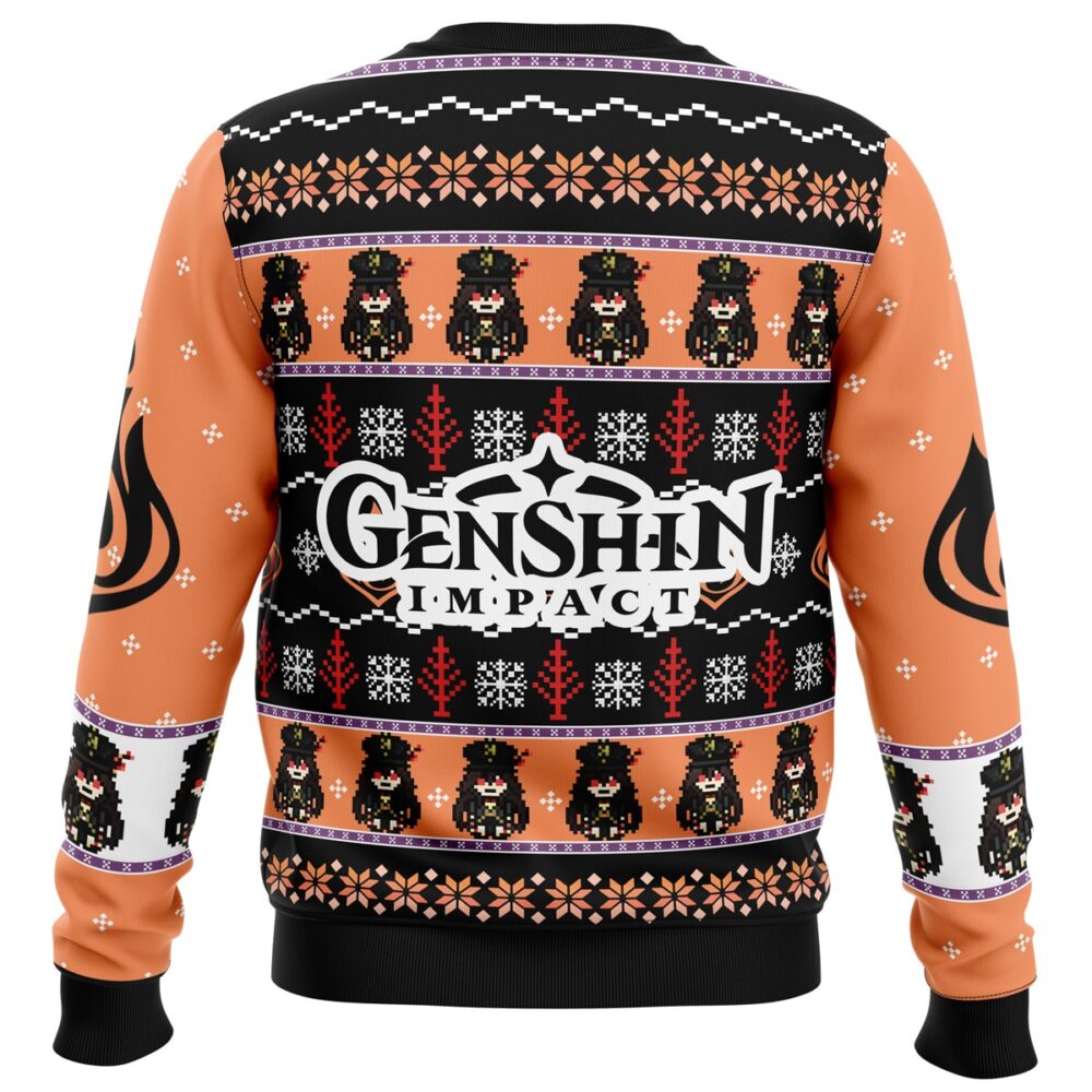 Hu Tao Genshin Impact Ugly Christmas Sweater - Holiday Jumper Sweatshirt - Narides