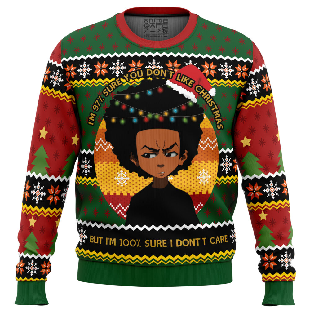 Huey Freeman The Boondocks Ugly Christmas Sweater - Holiday Jumper Sweatshirt - Narides