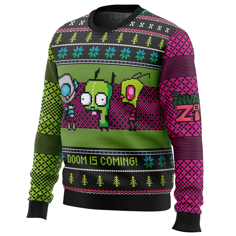 Invader ZiM Ugly Christmas Sweater - Holiday Jumper Sweatshirt - Narides